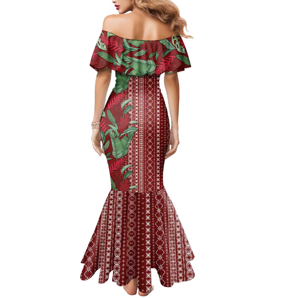 Women's Day Samoa Malu Tattoo Inspired Mix Teuila Mermaid Dress Scarlet