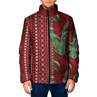 Women's Day Samoa Malu Tattoo Inspired Mix Teuila Padded Jacket Scarlet