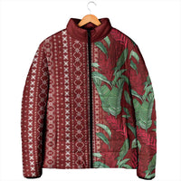 Women's Day Samoa Malu Tattoo Inspired Mix Teuila Padded Jacket Scarlet