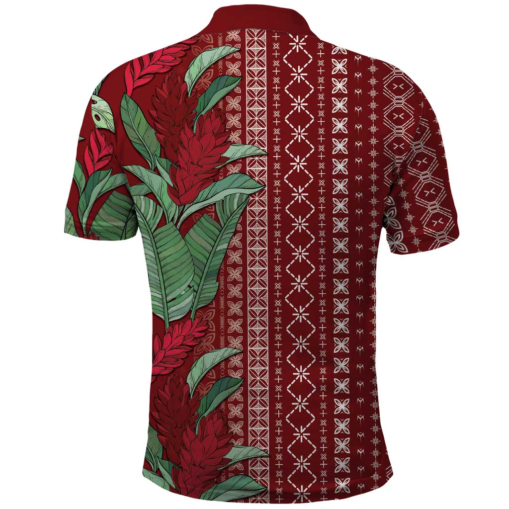 Women's Day Samoa Malu Tattoo Inspired Mix Teuila Polo Shirt Scarlet