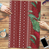 Women's Day Samoa Malu Tattoo Inspired Mix Teuila Puzzle Scarlet