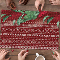 Women's Day Samoa Malu Tattoo Inspired Mix Teuila Puzzle Scarlet