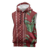 Women's Day Samoa Malu Tattoo Inspired Mix Teuila Sleeveless Hoodie Scarlet