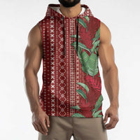 Women's Day Samoa Malu Tattoo Inspired Mix Teuila Sleeveless Hoodie Scarlet