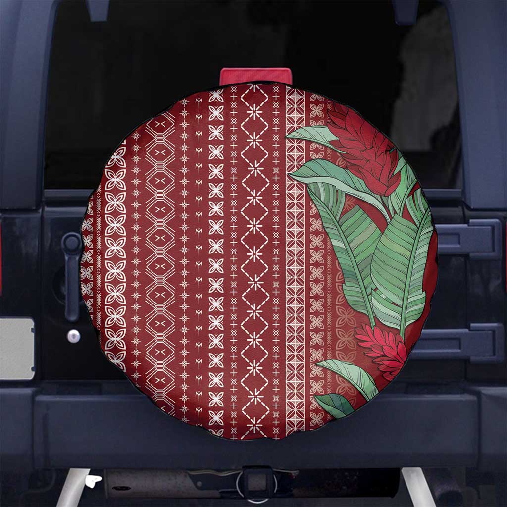 Women's Day Samoa Malu Tattoo Inspired Mix Teuila Spare Tire Cover Scarlet