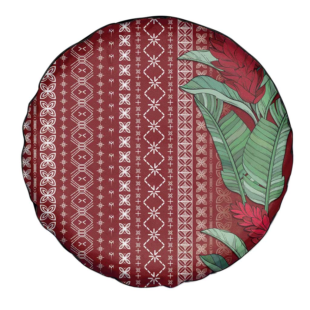 Women's Day Samoa Malu Tattoo Inspired Mix Teuila Spare Tire Cover Scarlet