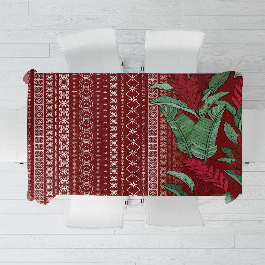 Women's Day Samoa Malu Tattoo Inspired Mix Teuila Tablecloth Scarlet
