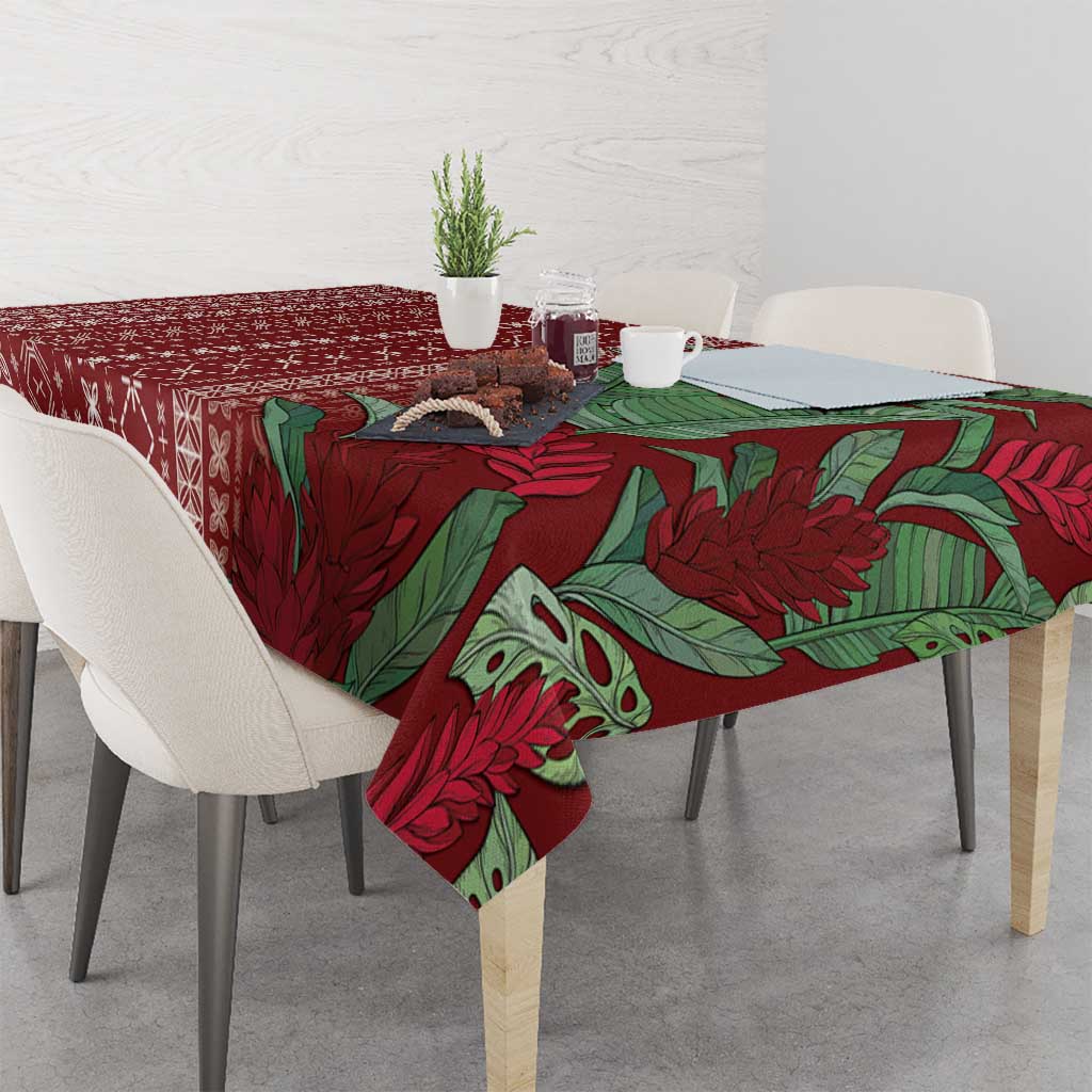 Women's Day Samoa Malu Tattoo Inspired Mix Teuila Tablecloth Scarlet