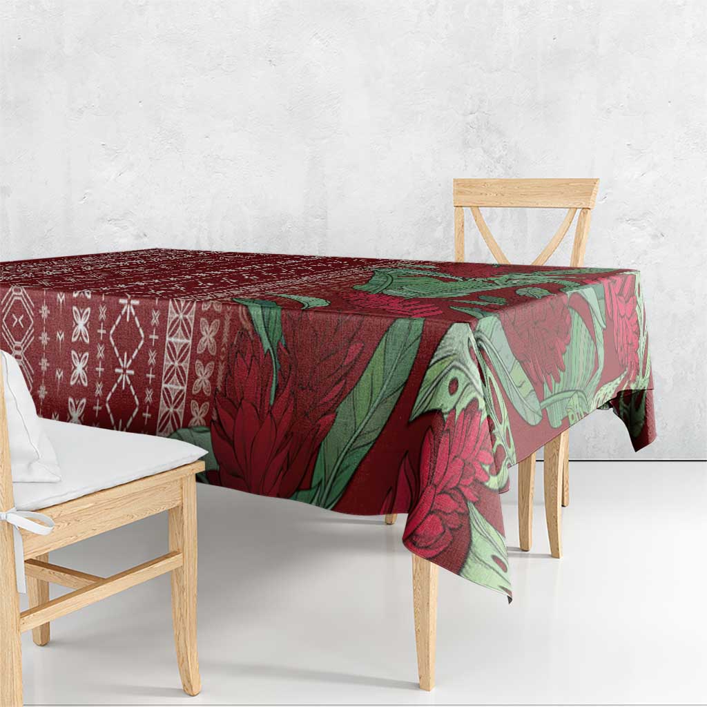 Women's Day Samoa Malu Tattoo Inspired Mix Teuila Tablecloth Scarlet