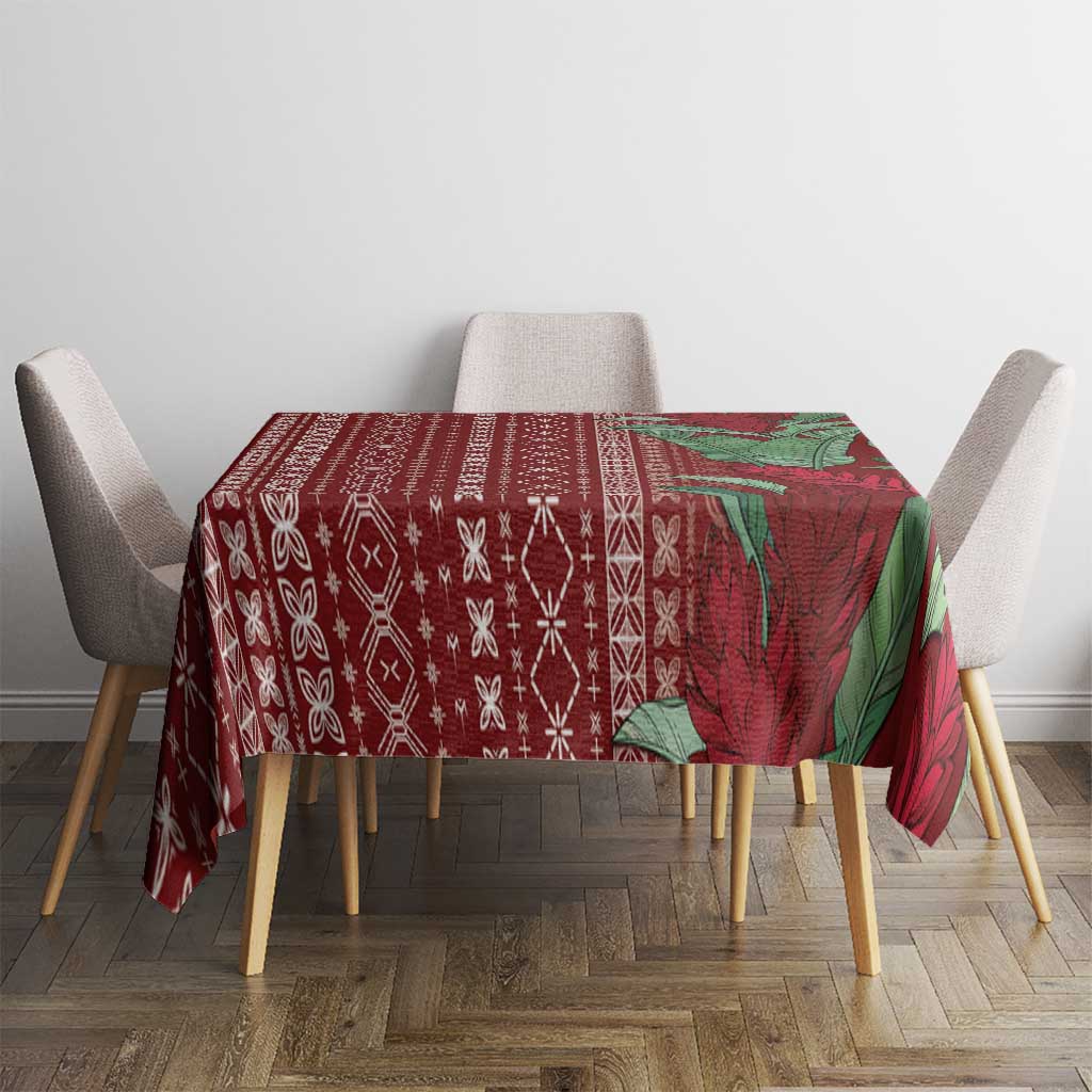 Women's Day Samoa Malu Tattoo Inspired Mix Teuila Tablecloth Scarlet