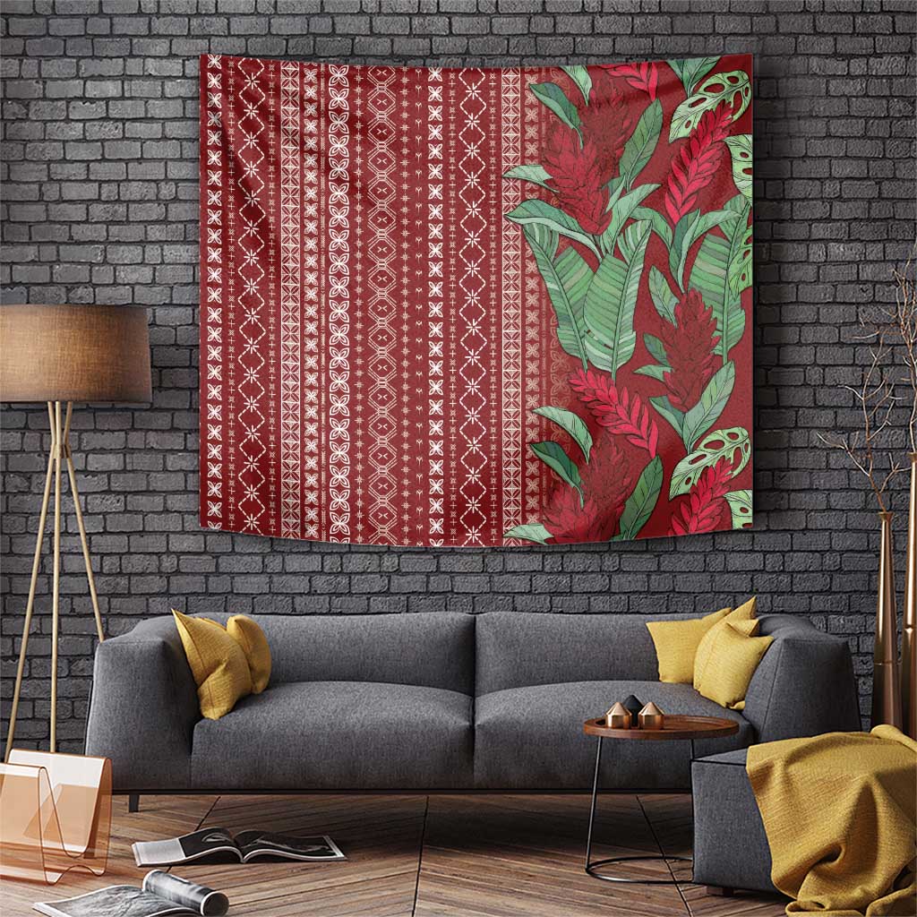 Women's Day Samoa Malu Tattoo Inspired Mix Teuila Tapestry Scarlet