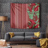 Women's Day Samoa Malu Tattoo Inspired Mix Teuila Tapestry Scarlet