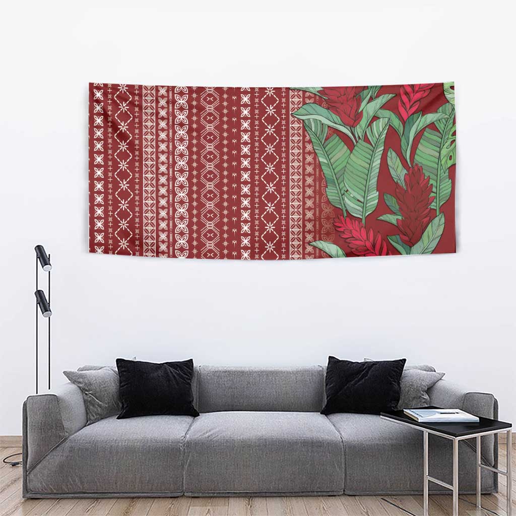 Women's Day Samoa Malu Tattoo Inspired Mix Teuila Tapestry Scarlet