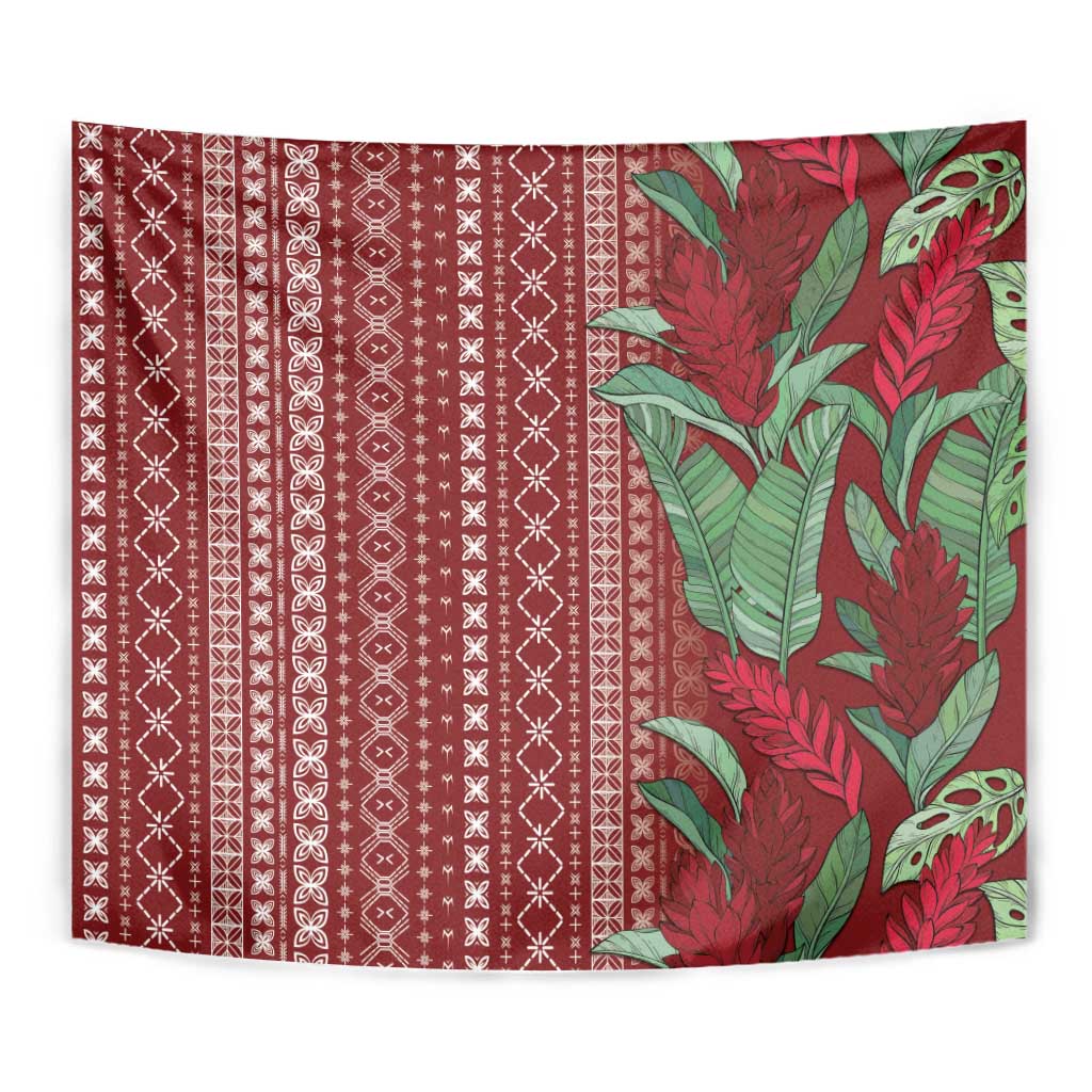 Women's Day Samoa Malu Tattoo Inspired Mix Teuila Tapestry Scarlet
