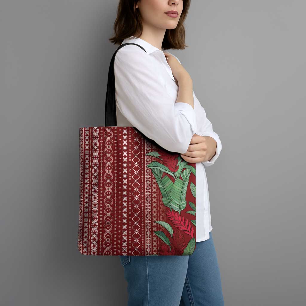 Women's Day Samoa Malu Tattoo Inspired Mix Teuila Tote Bag Scarlet LT7 - Polynesian Pride
