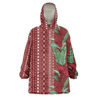 Women's Day Samoa Malu Tattoo Inspired Mix Teuila Wearable Blanket Hoodie Scarlet