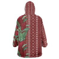 Women's Day Samoa Malu Tattoo Inspired Mix Teuila Wearable Blanket Hoodie Scarlet