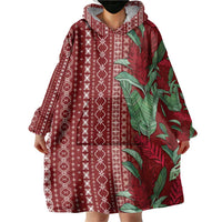 Women's Day Samoa Malu Tattoo Inspired Mix Teuila Wearable Blanket Hoodie Scarlet