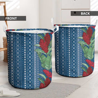 Women's Day Samoa Malu Tattoo Inspired Mix Teuila Laundry Basket Royal Blue
