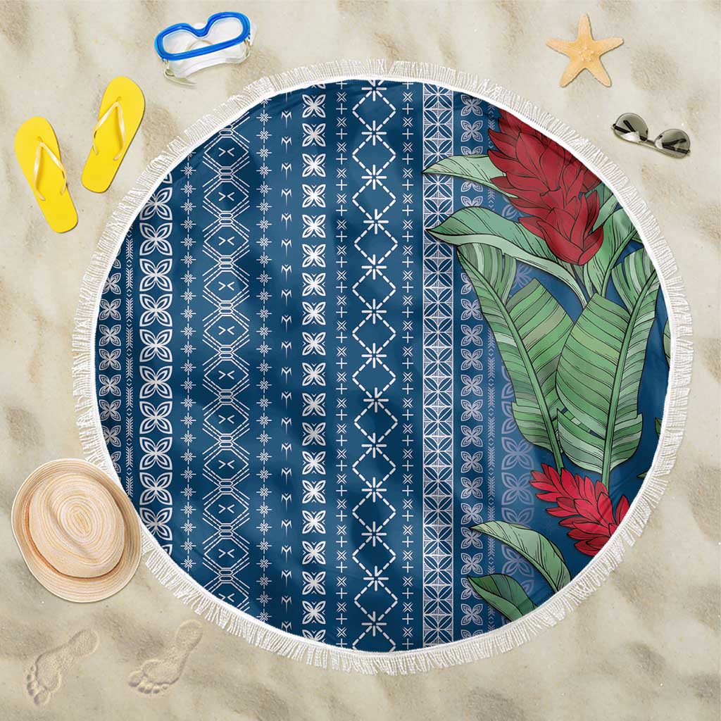 Women's Day Samoa Malu Tattoo Inspired Mix Teuila Beach Blanket Royal Blue