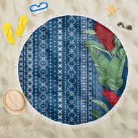 Women's Day Samoa Malu Tattoo Inspired Mix Teuila Beach Blanket Royal Blue