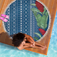 Women's Day Samoa Malu Tattoo Inspired Mix Teuila Beach Blanket Royal Blue