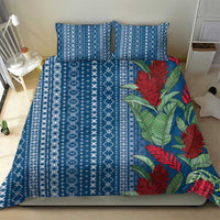 Women's Day Samoa Malu Tattoo Inspired Mix Teuila Bedding Set Royal Blue