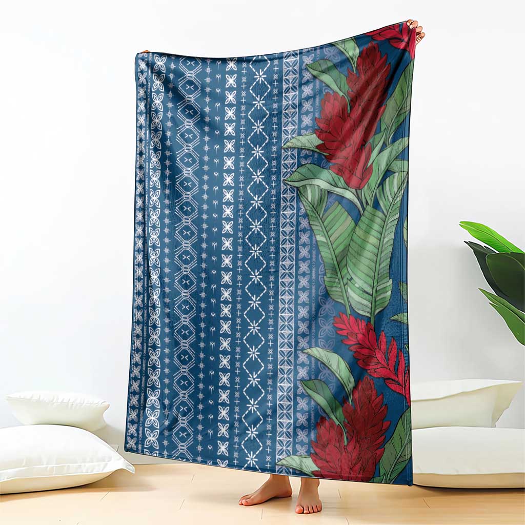 Women's Day Samoa Malu Tattoo Inspired Mix Teuila Blanket Royal Blue