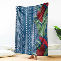 Women's Day Samoa Malu Tattoo Inspired Mix Teuila Blanket Royal Blue