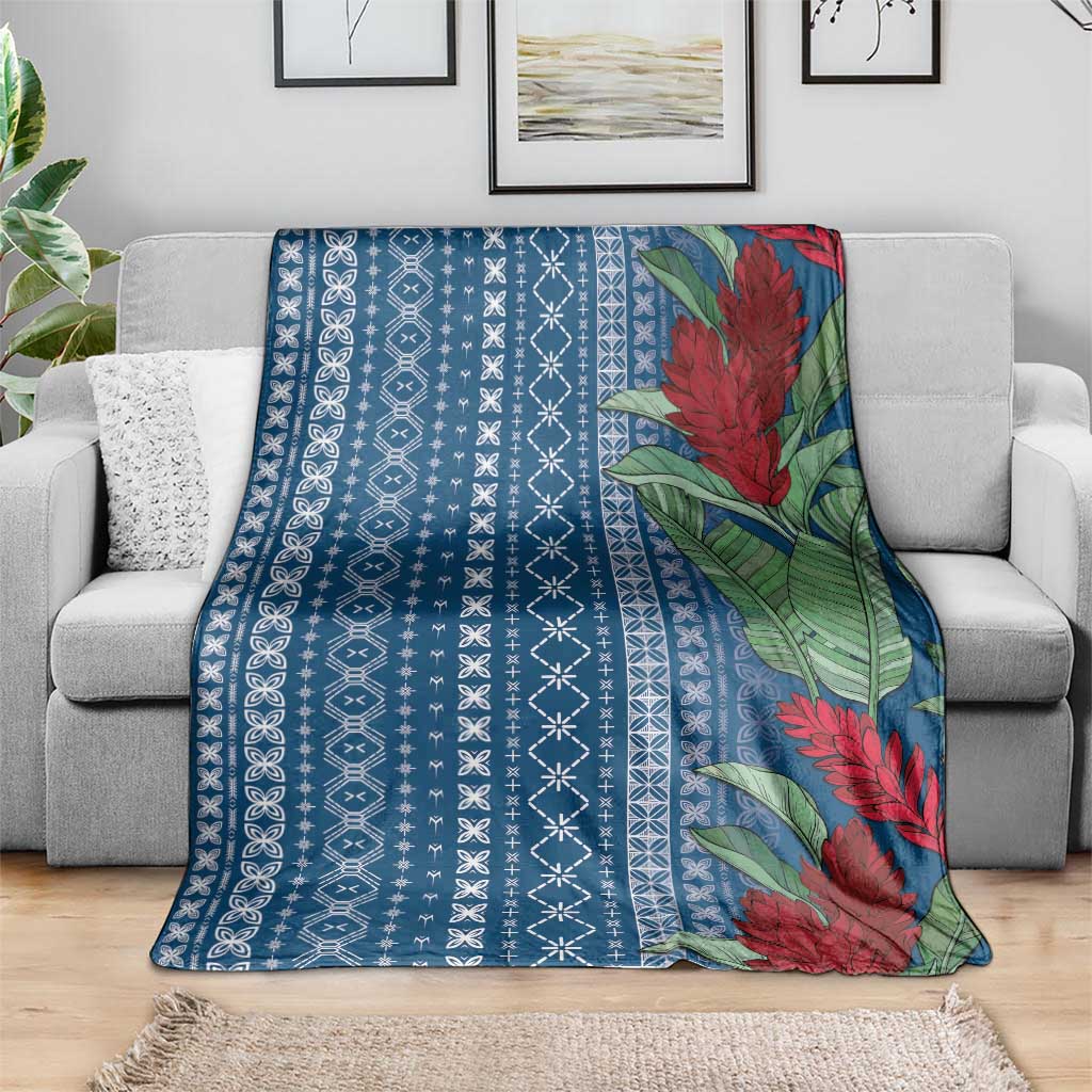 Women's Day Samoa Malu Tattoo Inspired Mix Teuila Blanket Royal Blue