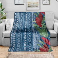 Women's Day Samoa Malu Tattoo Inspired Mix Teuila Blanket Royal Blue