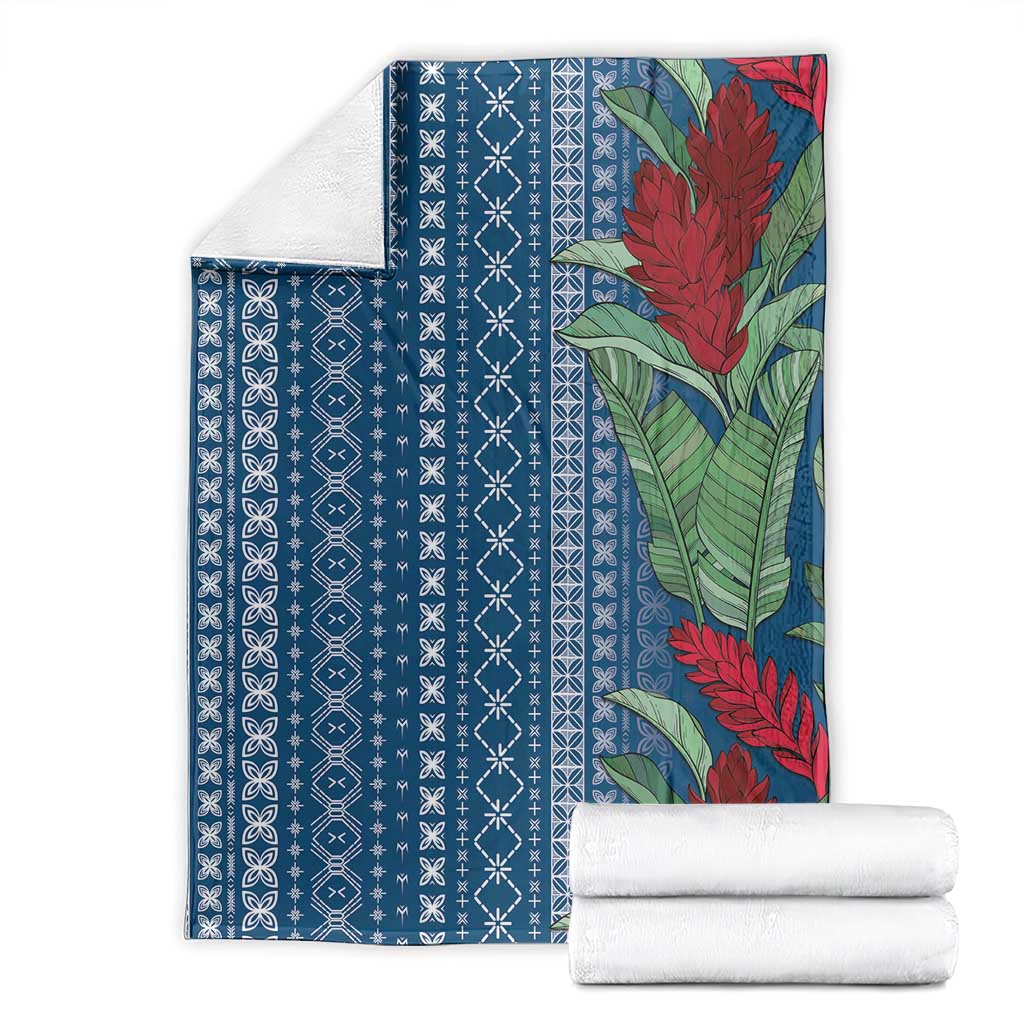 Women's Day Samoa Malu Tattoo Inspired Mix Teuila Blanket Royal Blue