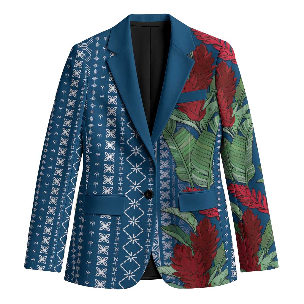 Women's Day Samoa Malu Tattoo Inspired Mix Teuila Blazer Royal Blue