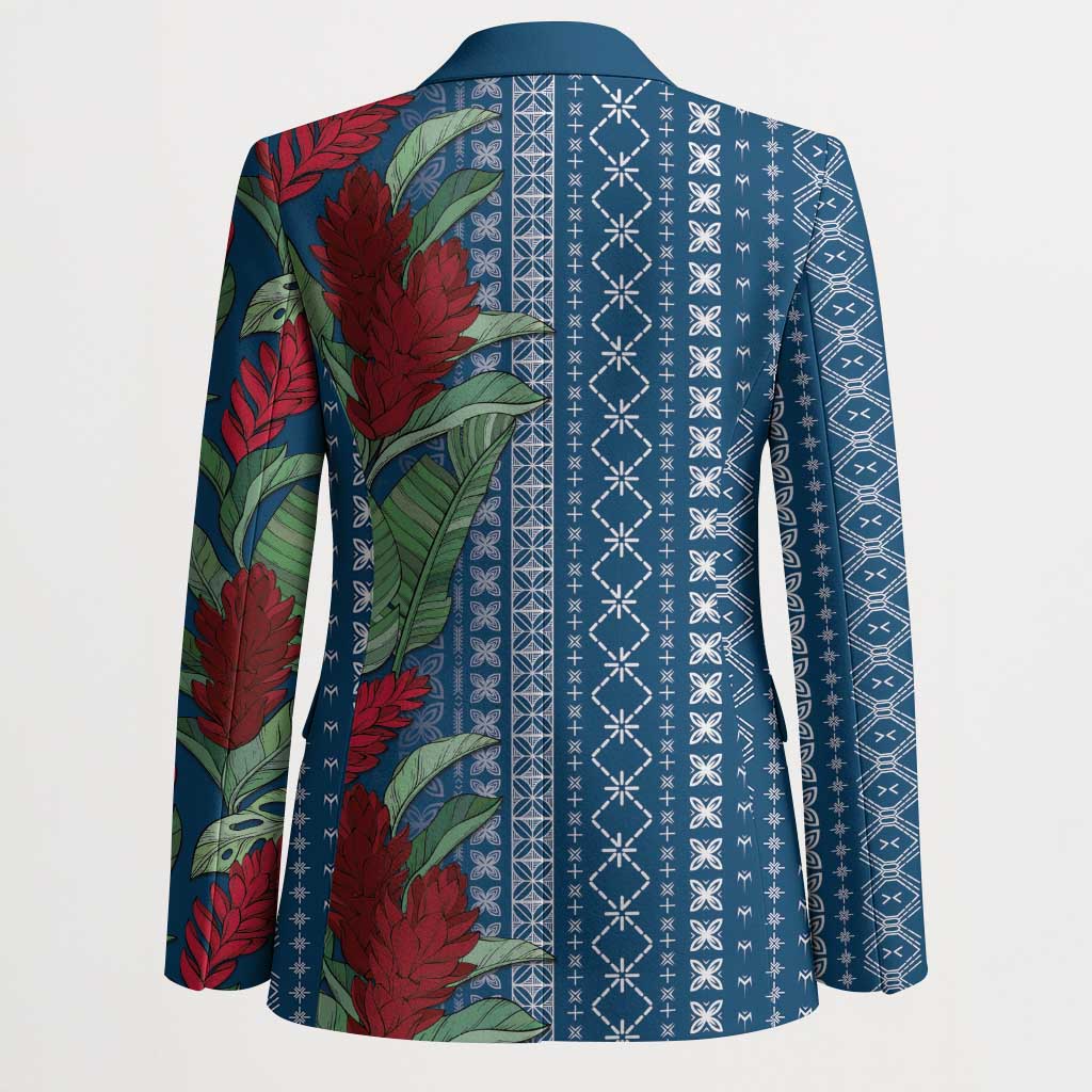 Women's Day Samoa Malu Tattoo Inspired Mix Teuila Blazer Royal Blue