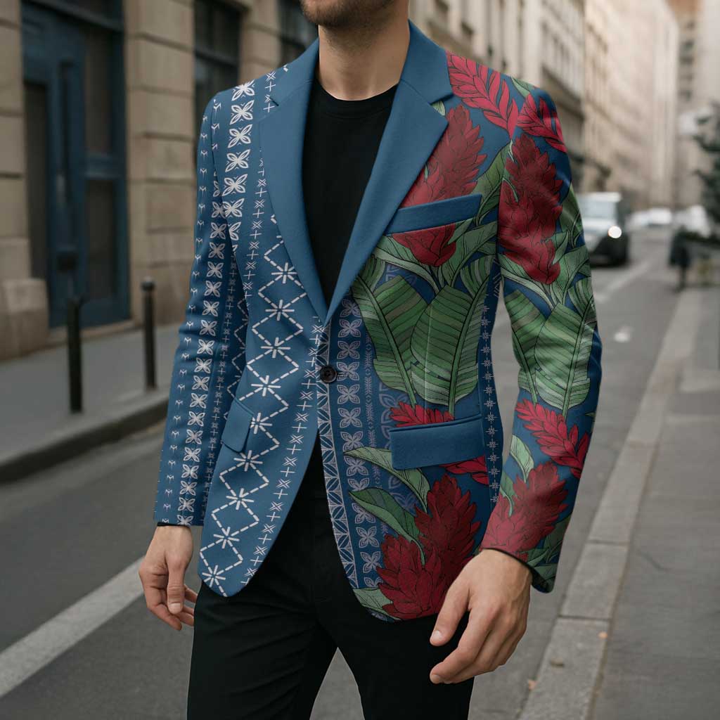 Women's Day Samoa Malu Tattoo Inspired Mix Teuila Blazer Royal Blue