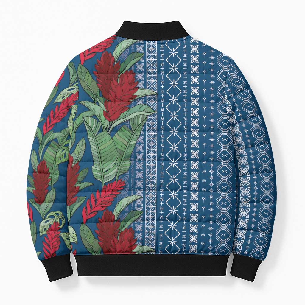 Women's Day Samoa Malu Tattoo Inspired Mix Teuila Bomber Puffer Jacket Royal Blue