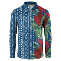 Women's Day Samoa Malu Tattoo Inspired Mix Teuila Button Sweatshirt Royal Blue