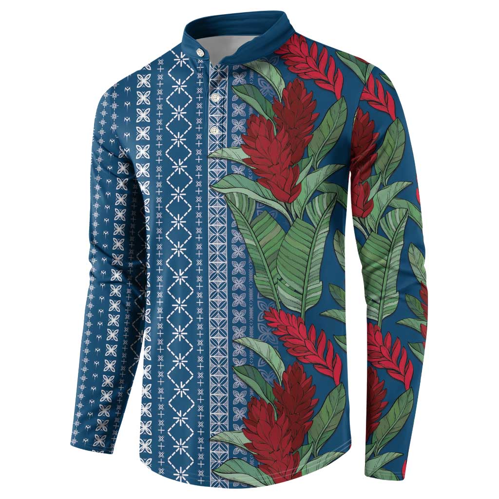 Women's Day Samoa Malu Tattoo Inspired Mix Teuila Button Sweatshirt Royal Blue