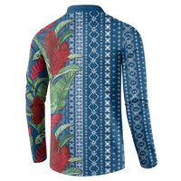 Women's Day Samoa Malu Tattoo Inspired Mix Teuila Button Sweatshirt Royal Blue