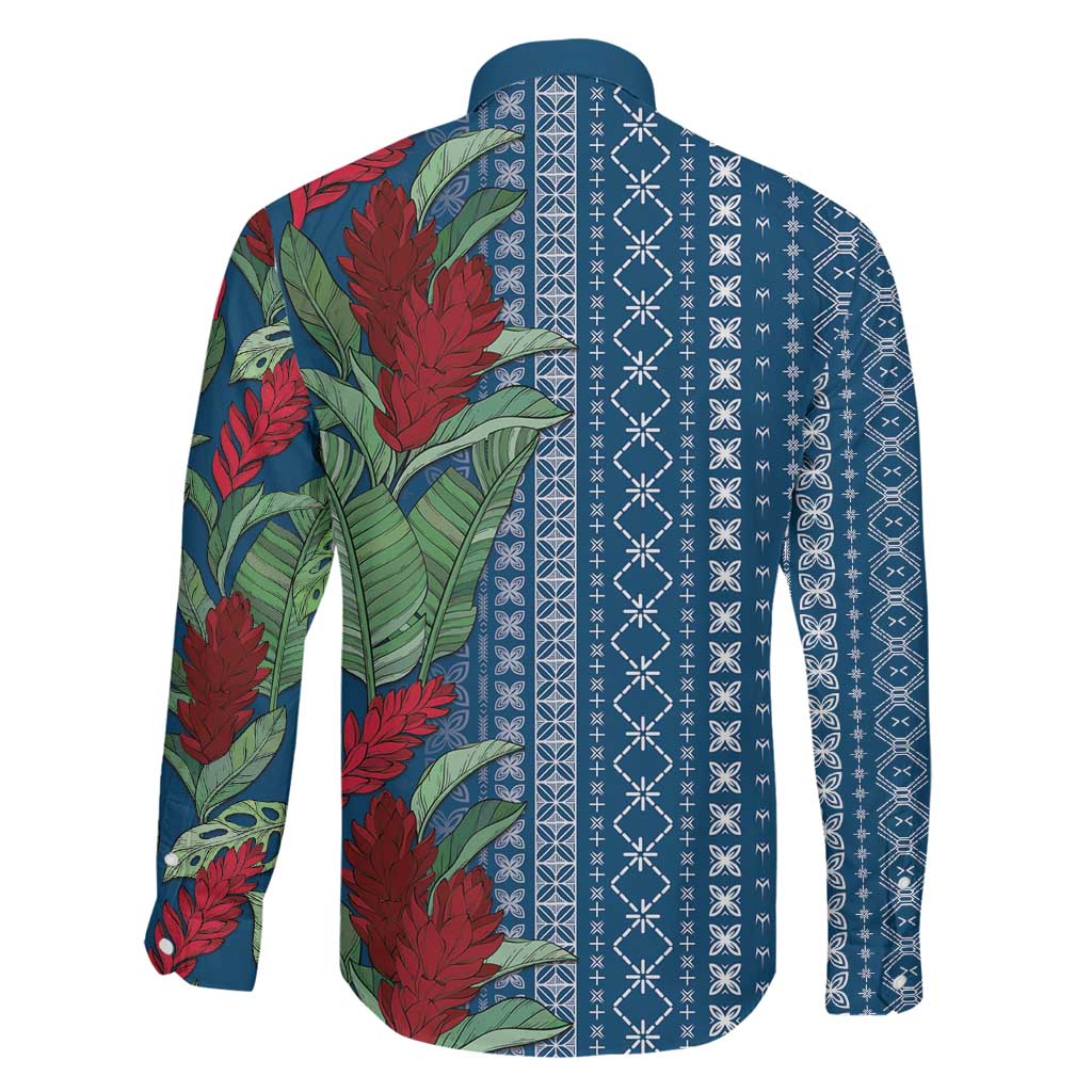 Women's Day Samoa Malu Tattoo Inspired Mix Teuila Family Matching Off Shoulder Maxi Dress and Hawaiian Shirt Royal Blue LT7 - Polynesian Pride