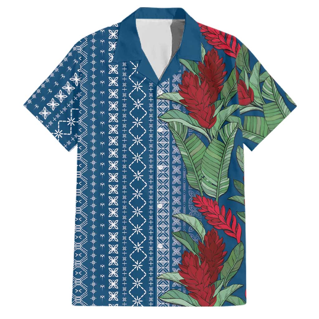 Women's Day Samoa Malu Tattoo Inspired Mix Teuila Family Matching Puletasi and Hawaiian Shirt Royal Blue