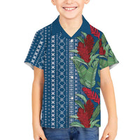 Women's Day Samoa Malu Tattoo Inspired Mix Teuila Hawaiian Shirt Royal Blue LT7 - Polynesian Pride