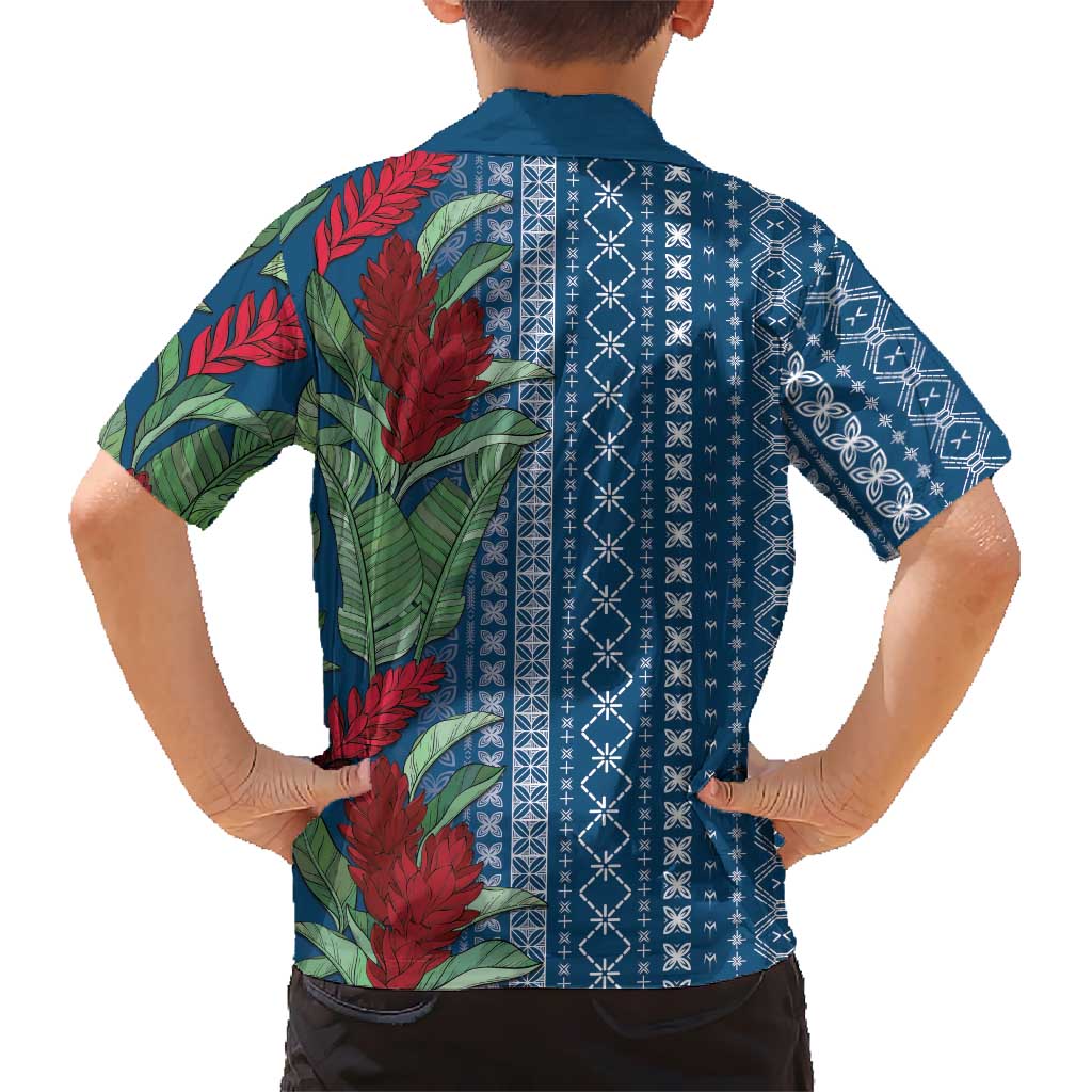 Women's Day Samoa Malu Tattoo Inspired Mix Teuila Hawaiian Shirt Royal Blue LT7 - Polynesian Pride