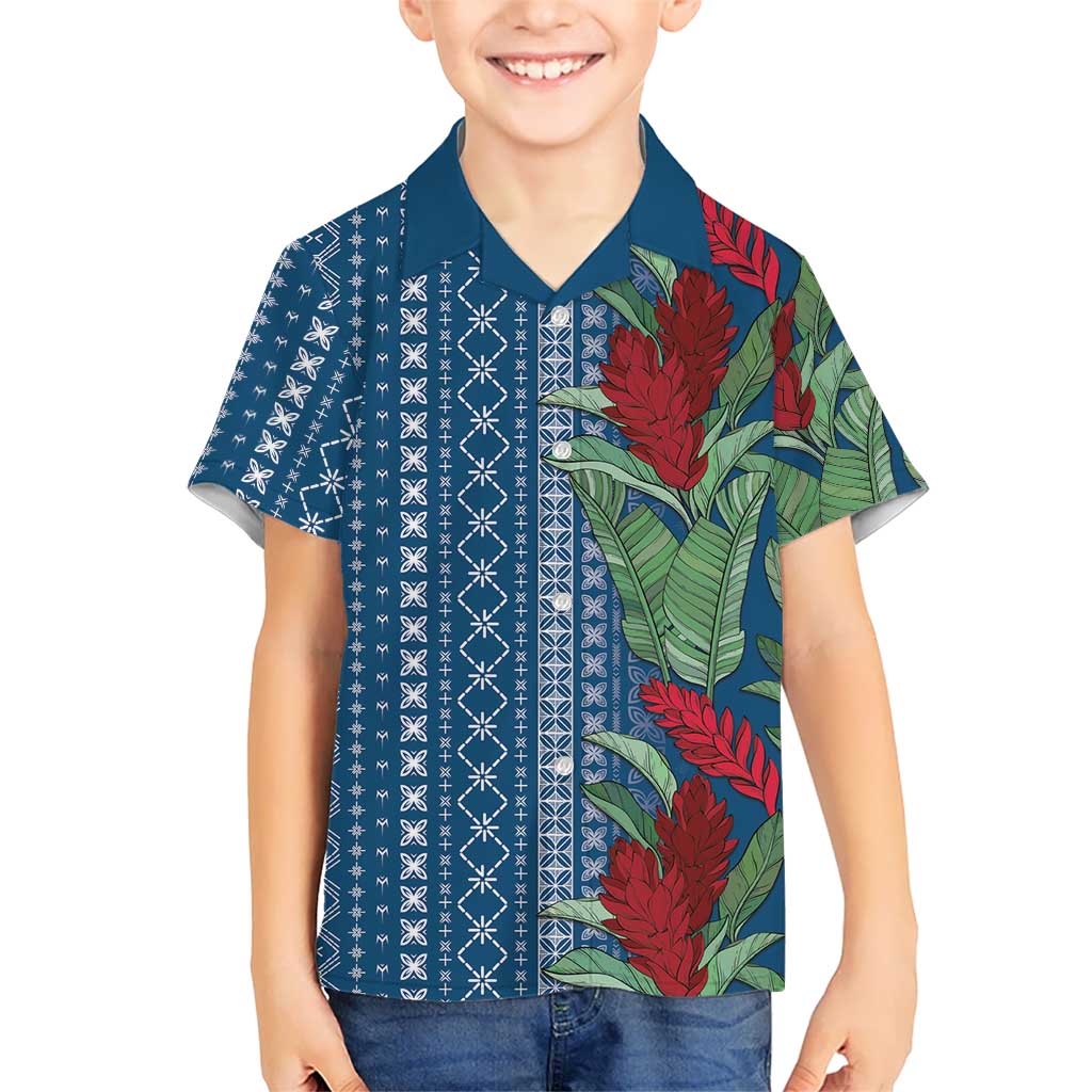 Women's Day Samoa Malu Tattoo Inspired Mix Teuila Kid Hawaiian Shirt Royal Blue