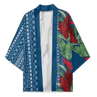 Women's Day Samoa Malu Tattoo Inspired Mix Teuila Kimono Royal Blue
