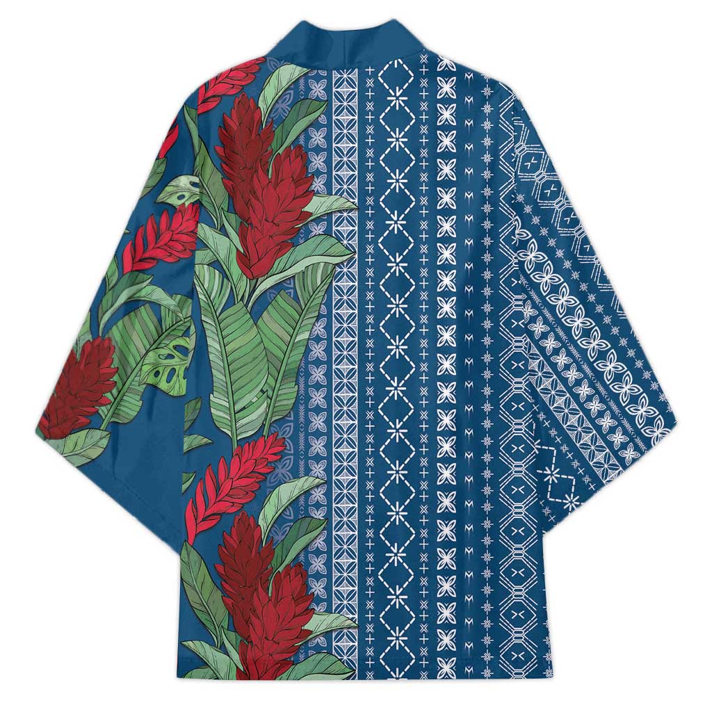 Women's Day Samoa Malu Tattoo Inspired Mix Teuila Kimono Royal Blue