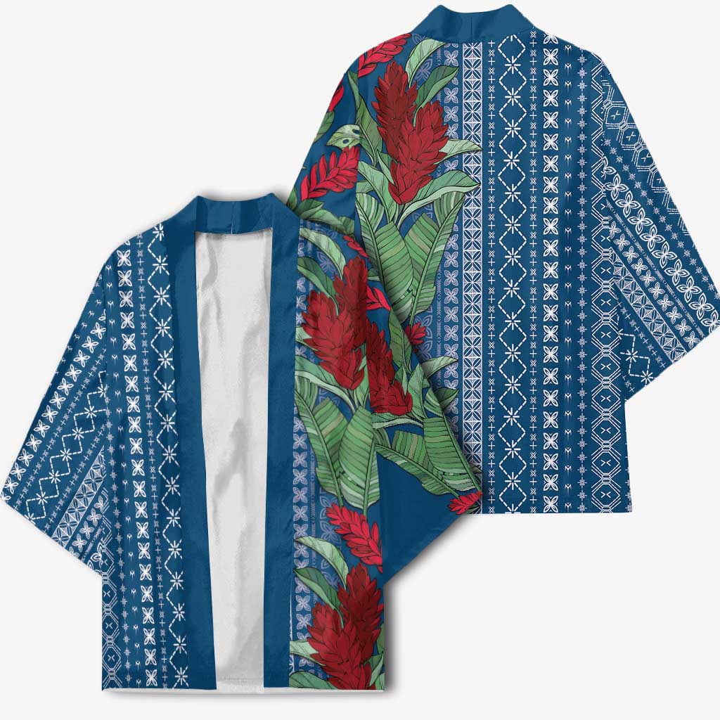 Women's Day Samoa Malu Tattoo Inspired Mix Teuila Kimono Royal Blue