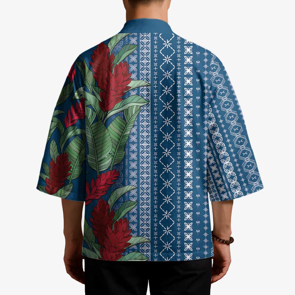 Women's Day Samoa Malu Tattoo Inspired Mix Teuila Kimono Royal Blue