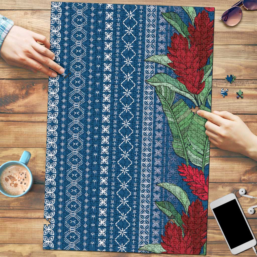 Women's Day Samoa Malu Tattoo Inspired Mix Teuila Puzzle Royal Blue