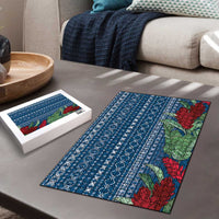 Women's Day Samoa Malu Tattoo Inspired Mix Teuila Puzzle Royal Blue